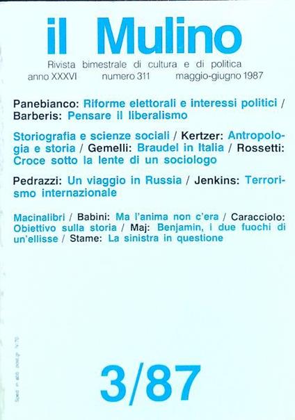 il Mulino 331 - 3/Maggio Giugno 1987 - copertina