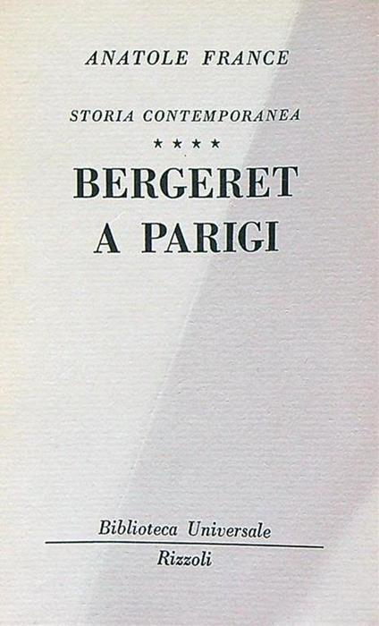 Bergeret a parigi - Anatole France - copertina