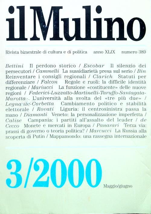 il Mulino 389 - 3/Maggio Giugno 2000 - copertina
