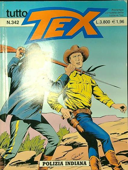 Tutto Tex n. 342/maggio 2001: Polizia indiana - copertina