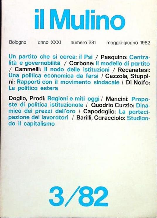 Il Mulino 281 - 3/Maggio Giugno 1982 - copertina