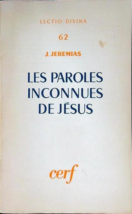 Les paroles inconnues de Jesus - copertina