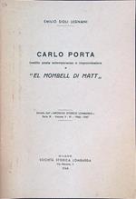 Carlo Porta inedito poeta estemporaneo e improvvisat e El Mombell Di Matt ESTRATTO Serie IX Vol V VI