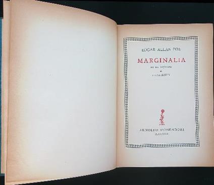 Marginalia - Edgar Allan Poe - copertina