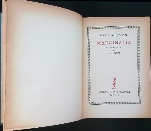Marginalia - Edgar Allan Poe - copertina
