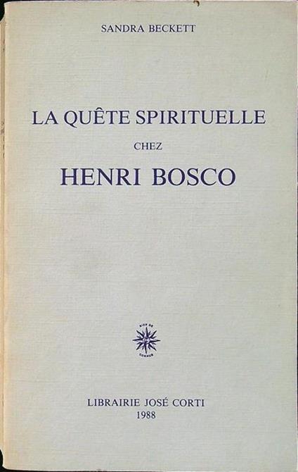 La que^te spirituelle chez Henri Bosco - copertina