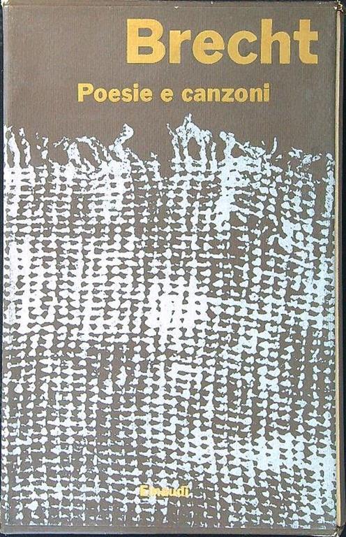 Poesie e canzoni - Bertolt Brecht - copertina