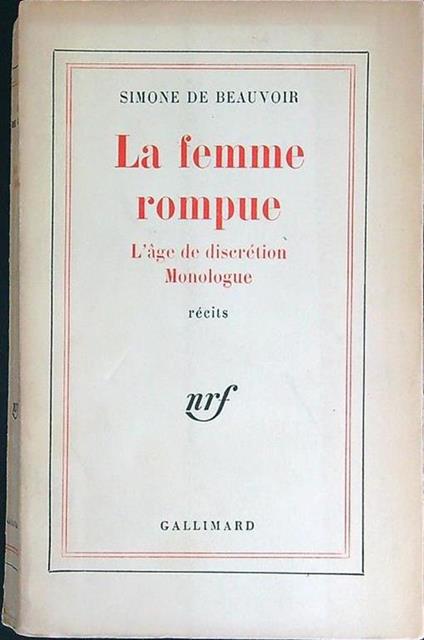 La femme rompue - Simone de Beauvoir - copertina