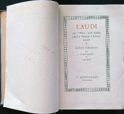 Laudi - Gabriele D'Annunzio - copertina