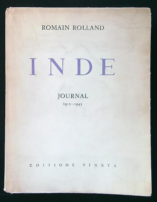 Inde journal 1915-1943 - Romain Rolland - copertina