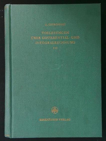 Vorlesungen uber Differential und Integralrechnung III - copertina