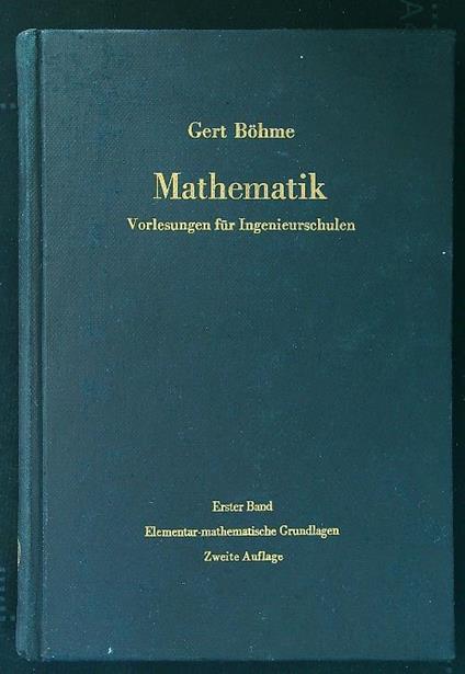 Mathematik band I - Gernot Böhme - copertina