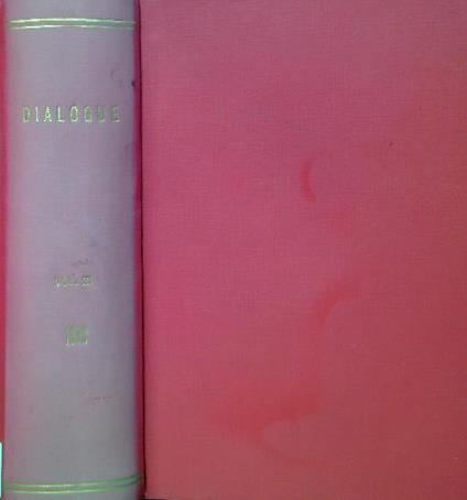 Dialogue Vol. XI 1972 - No. 1/4 - copertina