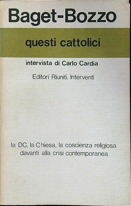 Questi cattolici - copertina