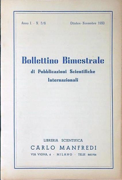 Bollettino Bimestrale di pubblicazioni scientifiche internazionali n. 5/6 - copertina