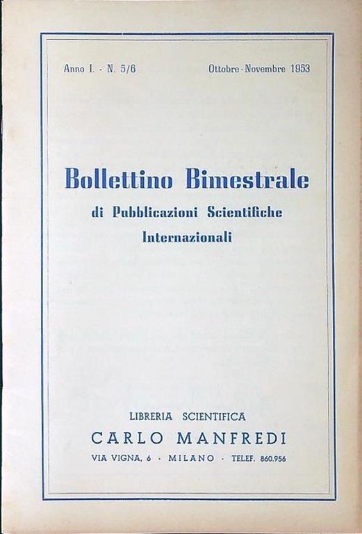Bollettino Bimestrale di pubblicazioni scientifiche internazionali n. 5/6 - copertina