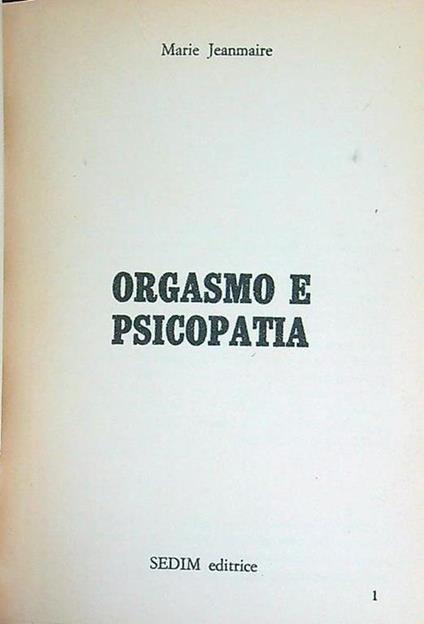 Orgasmo e psicopatia - copertina