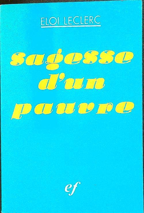 Sagesse d'un pauvre