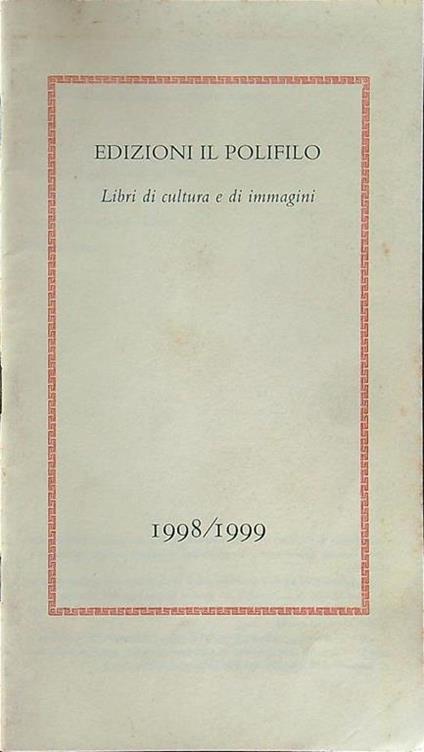 Edizioni il Polifilo 1998/1999 - copertina