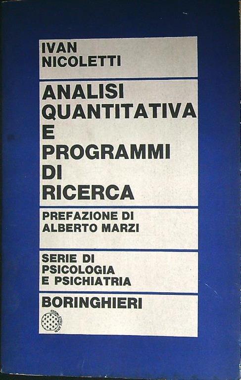 Analisi quantitativa e programmi di ricerca - Ivan Nicoletti - copertina