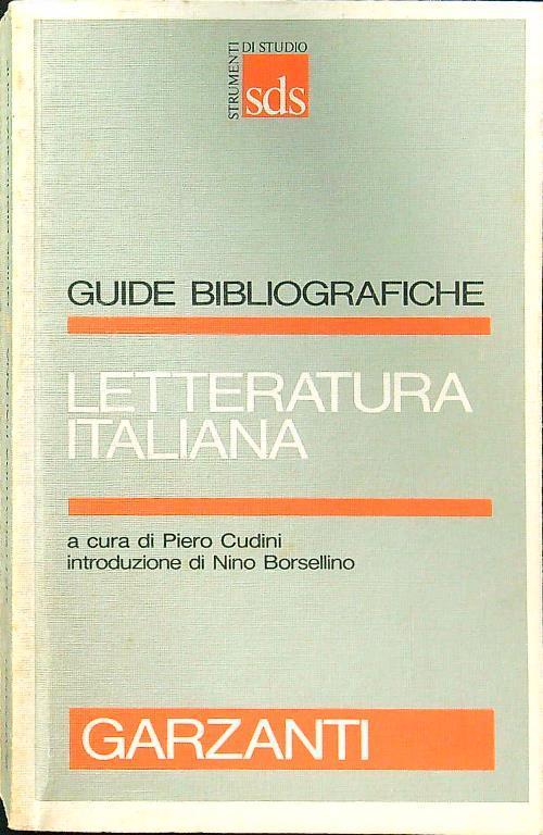 Letteratura italiana - Piero Cudini - copertina