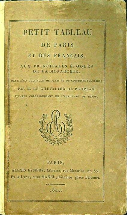 Petit tableau de Paris et des francais - copertina
