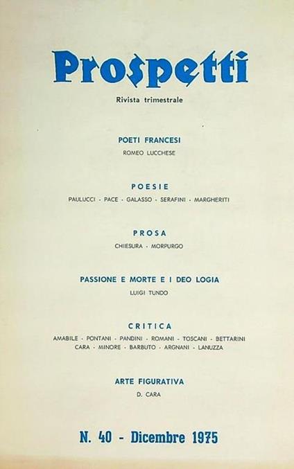 Prospetti 40/Dicembre 1975 - copertina