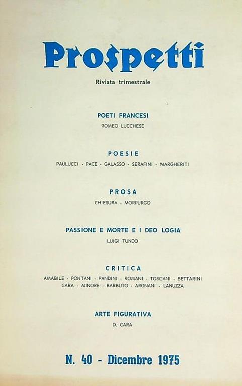 Prospetti 40/Dicembre 1975 - copertina