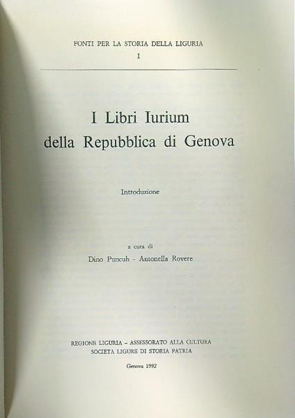 I libri Iurium della repubblica di genova. Introduzione - copertina