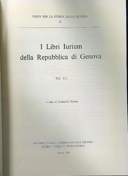 I libri Iurium della repubblica di genova. Vol I/1 - copertina