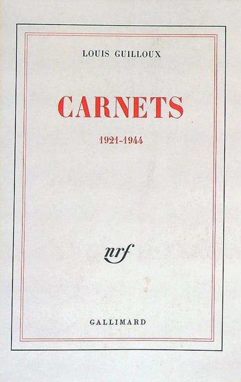 Carnets 1921-1944 - Louis Guilloux - copertina