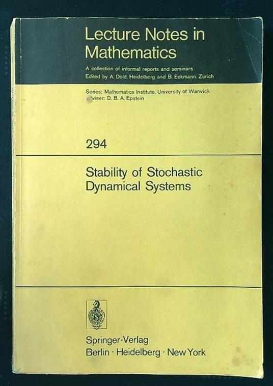 Stability of Stochastic Dynamical Systems - copertina