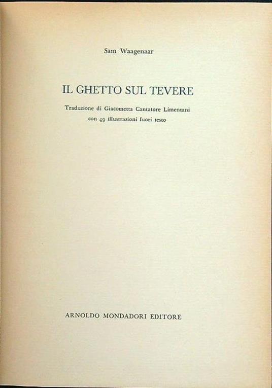 Il ghetto sul Tevere - Sam Waagenaar - copertina