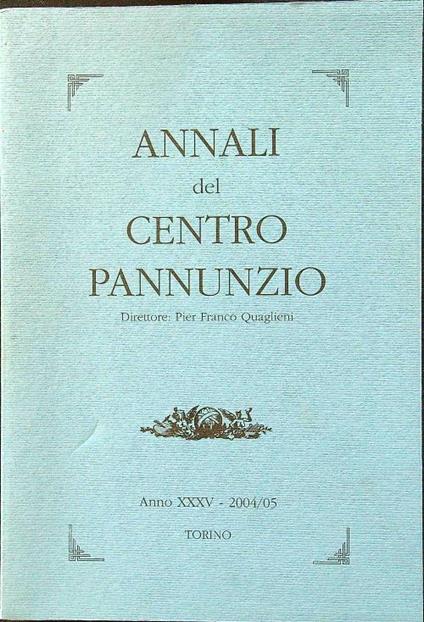 Annali del centro Pannunzio anno XXXV - 2004/05 - copertina