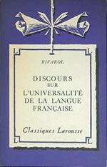 Discours sur l'universalitè de la langue francaise