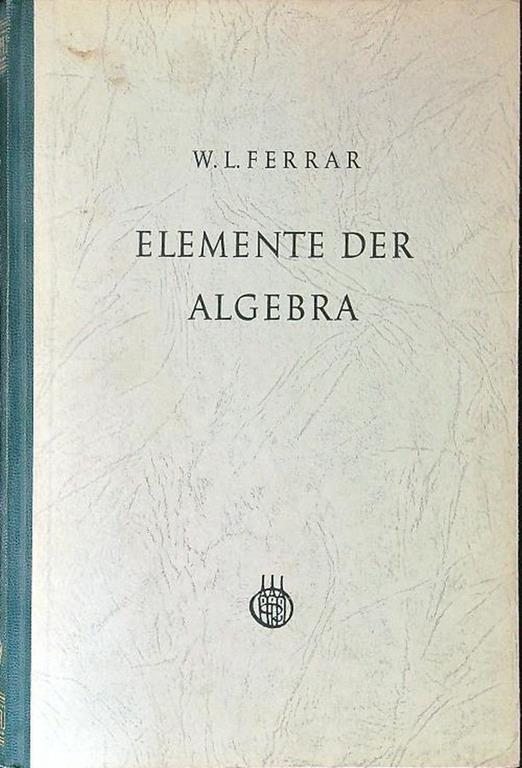 Elemente der Algebra - copertina