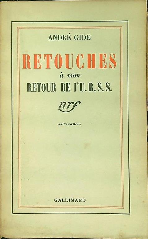 Retouches a mon retour del 'U.R.S.S. - André Gide - copertina