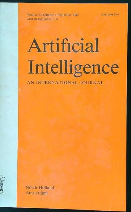 Artificial Intelligence 1987 vv. 33-34 - copertina