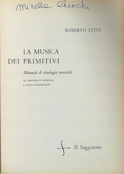 La musica dei primitivi - Roberto Leydi - copertina