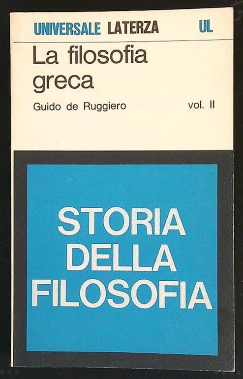 La filosofia greca vol. II - Guido De Ruggiero - copertina