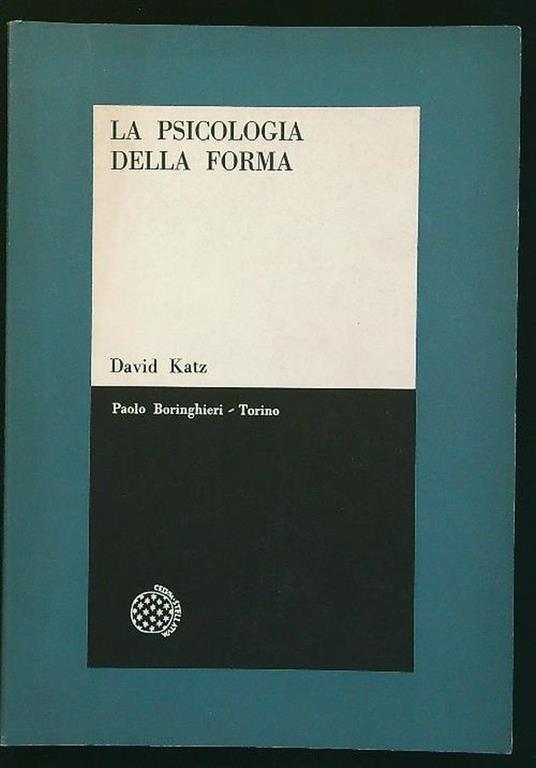 La psicologia della forma - David Katz - copertina