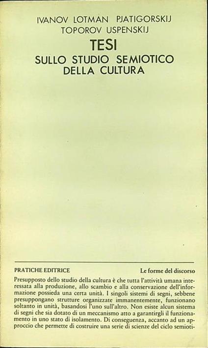 Tesi sullo studio semiotico della cultura - copertina