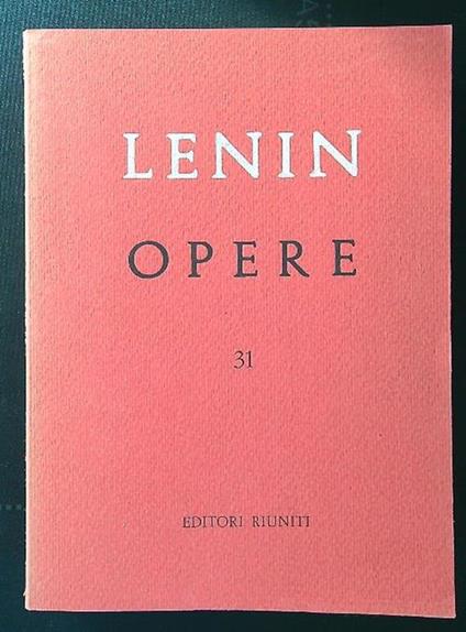 Opere 31 - Lenin - copertina