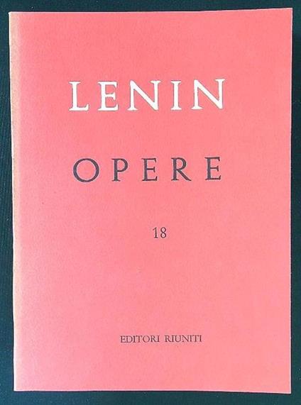 Opere 18 - Lenin - copertina