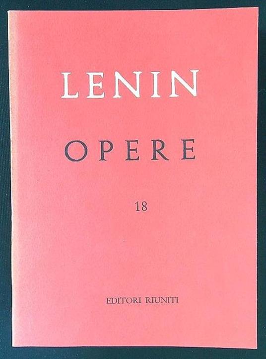 Opere 18 - Lenin - copertina