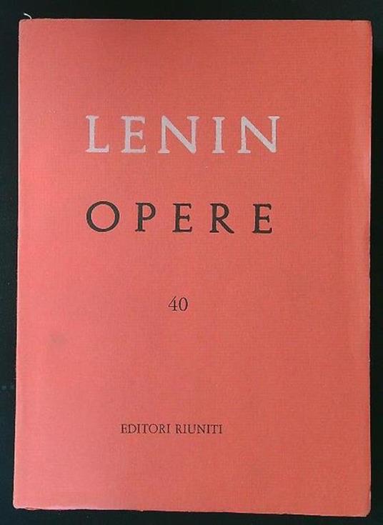 Opere 40 - Lenin - copertina