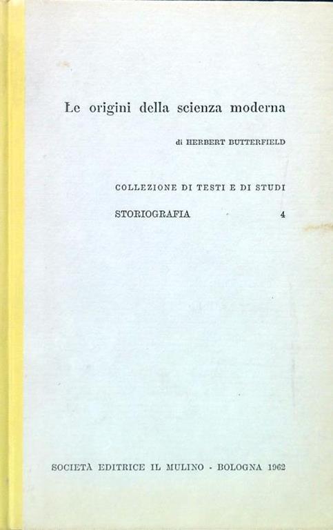 Le origini della scienza moderna - Herbert Butterfield - copertina