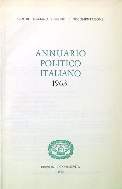 Annuario politico italiano 1963 - copertina