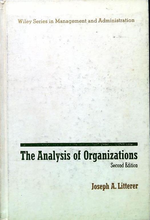 Analysis of Organizations - copertina