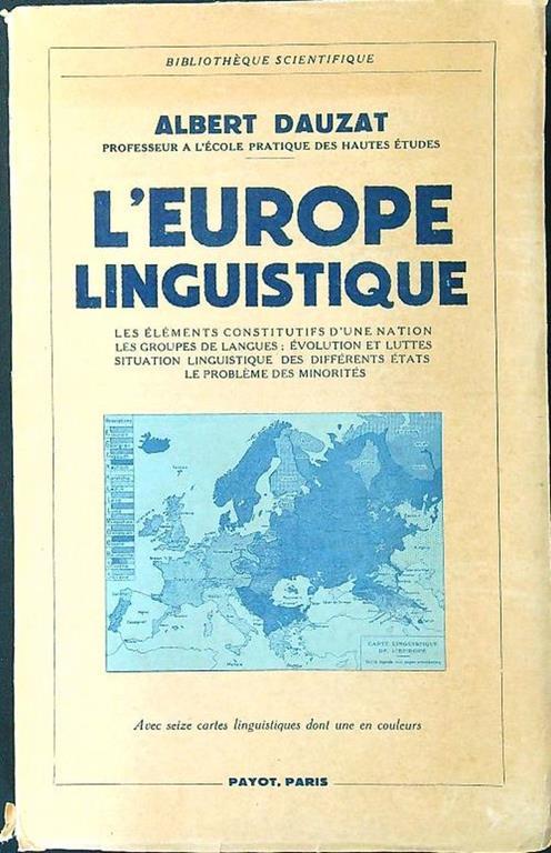 L' Europe linguistique - Albert Dauzat - copertina